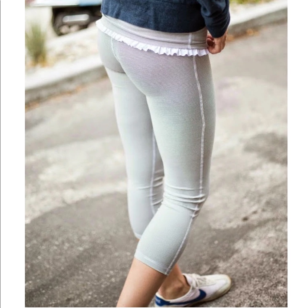 Albion Petal Pant Medium Striped Ruffle Top Trim